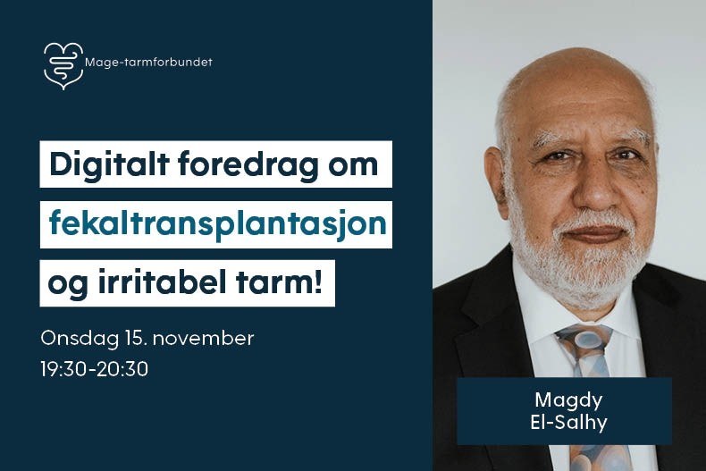Digitalt foredrag «Fekal mikrobiotatransplantasjon og irritabel tarm; nytt prosjekt i Bergen og tanker om fremtidige prosjekter»